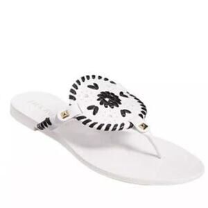 Jack Rogers Georgica Jelly Thong Sandals in White Black